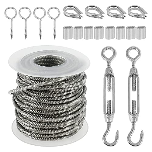 Drahtseil 15m / 30m Edelstahl PVC-beschichtete flexible Drahtseil weiches Kabel transparent edelstahl Wäscheleine Set Wohnaccessoires (Size : 30M) von SXCXYG