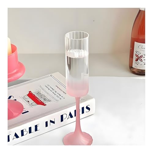 SXDHOCDZ 2er-Pack Wiederverwendbare Sektflöten und Weingläser | Trinkset für den täglichen Gebrauch zu Hause, Geburtstage, Hochzeitsfeiern(Cream Pink,Type A) von SXDHOCDZ