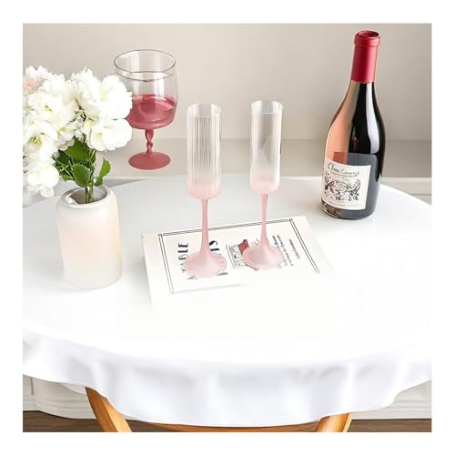 SXDHOCDZ 2er-Pack Wiederverwendbare Sektflöten und Weingläser | Trinkset für den täglichen Gebrauch zu Hause, Geburtstage, Hochzeitsfeiern(Cream Pink,Type C) von SXDHOCDZ