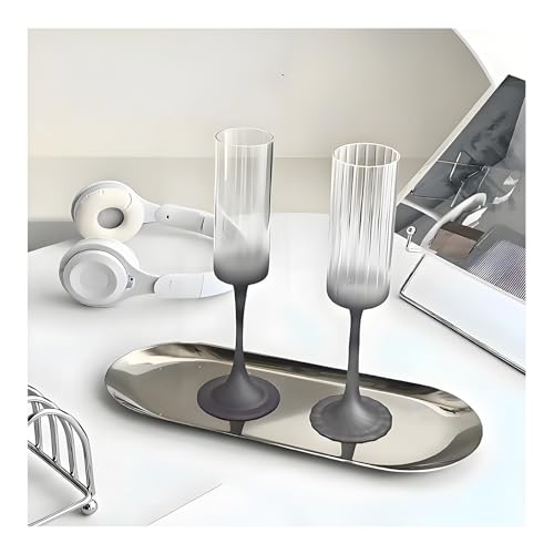 SXDHOCDZ 2er-Pack Wiederverwendbare Sektflöten und Weingläser | Trinkset für den täglichen Gebrauch zu Hause, Geburtstage, Hochzeitsfeiern(Cream Purple,Type C) von SXDHOCDZ