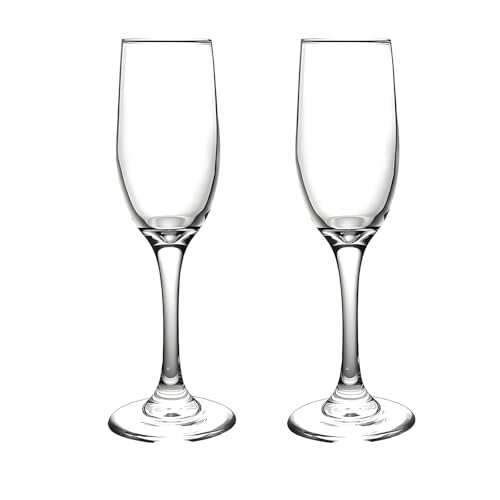SXDHOCDZ 2er-Set 200 ml kristallklare Champagnerflöten | Bleifreie Weingläser aus Glas für Zuhause, Partys und Hochzeitsanstöße(Clear,2 Set) von SXDHOCDZ