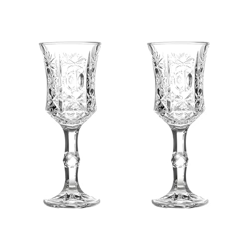 SXDHOCDZ 2er-Set 50 ml Champagnerflöten mit geriffeltem Stiel | Transparente, Wiederverwendbare Gläser für Partys, Hochzeiten und Toasts(Clear,B) von SXDHOCDZ