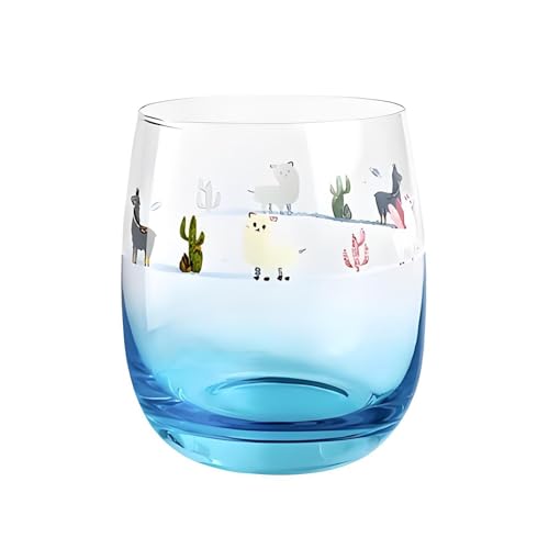 SXDHOCDZ 350 ml Rotweinglas mit süßem Muster | Wiederverwendbar für tägliche Partys und Geburtstage(Blue,A) von SXDHOCDZ