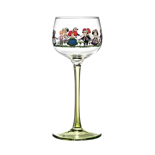 SXDHOCDZ 350 ml Rotweinglas mit süßem Muster | Wiederverwendbar für tägliche Partys und Geburtstage(Green,B) von SXDHOCDZ