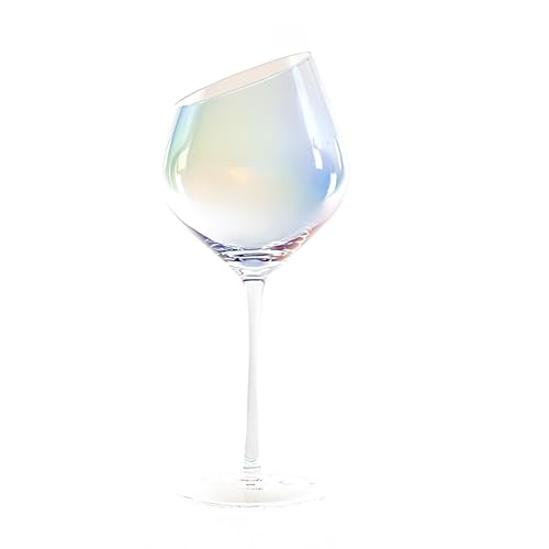 SXDHOCDZ 580 ml transparente Champagnerflöten mit geneigtem Rand | Wiederverwendbare Weingläser für Zuhause, Partys, Hochzeiten und Toasts(Colored,A) von SXDHOCDZ