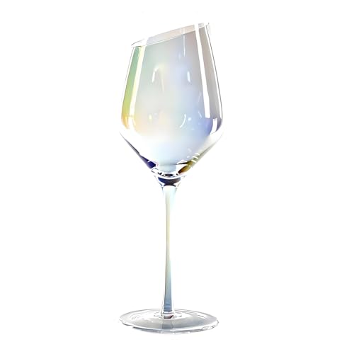 SXDHOCDZ 580 ml transparente Champagnerflöten mit geneigtem Rand | Wiederverwendbare Weingläser für Zuhause, Partys, Hochzeiten und Toasts(Colored,B) von SXDHOCDZ