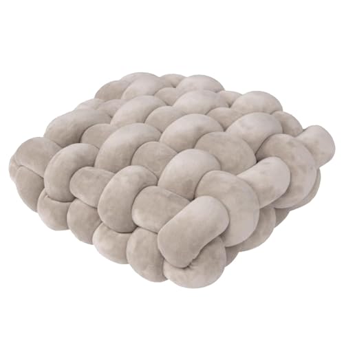SXDHOCDZ Gewebte Sofakissen mit hoher Stützkraft, handgewebtes Dekokissen, atmungsaktiv und leicht zu reinigen, geeignet für Personen, die Lange sitzen.(Gray,40 * 40 * 12CM) von SXDHOCDZ