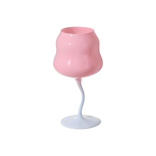 SXDHOCDZ Rotweingläser, Bunte Drehgläser, Kelche mit großem Fassungsvermögen für Verlobungshochzeiten, Partys, Bars, dekorative Kelche, Weingläser(Pink Blue,480ml) von SXDHOCDZ