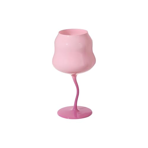 SXDHOCDZ Rotweingläser, Bunte Drehgläser, Kelche mit großem Fassungsvermögen für Verlobungshochzeiten, Partys, Bars, dekorative Kelche, Weingläser(Pink Purple,480ml) von SXDHOCDZ