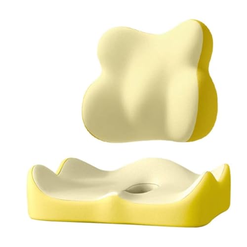 SXDHOCDZ Rutschfestes Sitzkissen, Sitzkissen zur Haltungsunterstützung, Druckentlastung, atmungsaktiv, geeignet für Menschen, die stundenlang sitzen.(Yellow,42 * 38 * 16 cm) von SXDHOCDZ