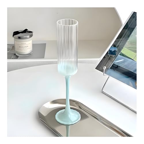 SXDHOCDZ Wiederverwendbare Champagnergläser, 2er-Set | Perfekt für den täglichen Gebrauch, Geburtstagsfeiern und Hochzeitstoasts(Cream Blue,Type A) von SXDHOCDZ