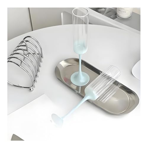 SXDHOCDZ Wiederverwendbare Champagnergläser, 2er-Set | Perfekt für den täglichen Gebrauch, Geburtstagsfeiern und Hochzeitstoasts(Cream Blue,Type C) von SXDHOCDZ