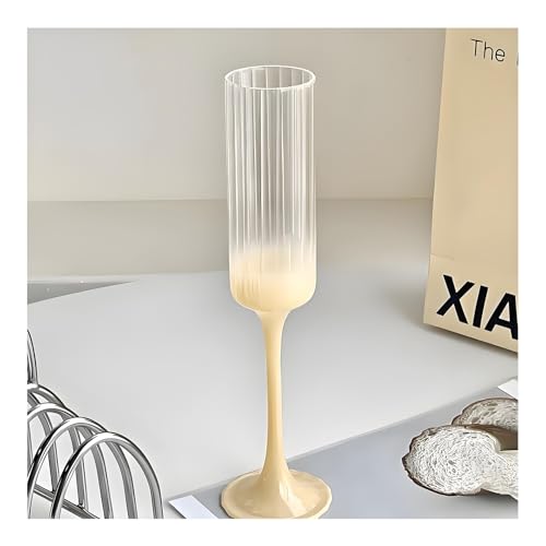 SXDHOCDZ Wiederverwendbare Champagnergläser, 2er-Set | Perfekt für den täglichen Gebrauch, Geburtstagsfeiern und Hochzeitstoasts(Cream Yellow,Type A) von SXDHOCDZ