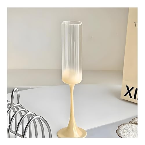 SXDHOCDZ Wiederverwendbare Champagnergläser, 2er-Set | Perfekt für den täglichen Gebrauch, Geburtstagsfeiern und Hochzeitstoasts(Cream Yellow,Type B) von SXDHOCDZ