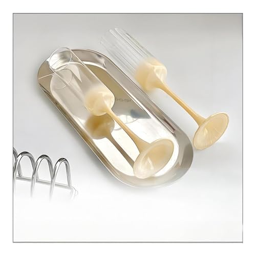 SXDHOCDZ Wiederverwendbare Champagnergläser, 2er-Set | Perfekt für den täglichen Gebrauch, Geburtstagsfeiern und Hochzeitstoasts(Cream Yellow,Type C) von SXDHOCDZ