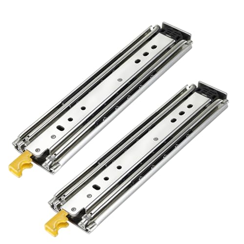 SXDQMX Schwerlastauszug, Kaltgewalztes Stahlmaterial, Schubladenschienen Vollauszug mit Verriegelung für Schrank und Kommode, 2 PCS(16x3x0.8 in(41x7.6x2 cm)) von SXDQMX