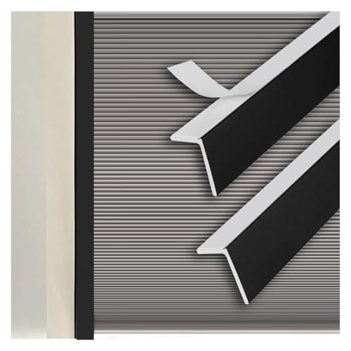 SXEVZOO 2 Stück Lichtblockierende Streifen L-förmig, Fensterrollos Seitenschlitze PVC Lichtschutzstreifen Selbstklebend Für Schlafzimmer, Arbeitszimmer Und Badezimmer(Black 2pcs,60cm) von SXEVZOO