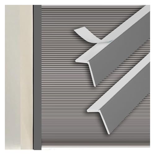 SXEVZOO 2 Stück Lichtblockierende Streifen L-förmig, Fensterrollos Seitenschlitze PVC Lichtschutzstreifen Selbstklebend Für Schlafzimmer, Arbeitszimmer Und Badezimmer(Gray 2pcs,60cm) von SXEVZOO