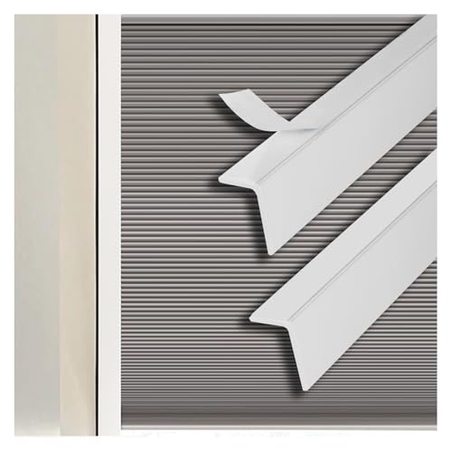 SXEVZOO 2 Stück Lichtblockierende Streifen L-förmig, Fensterrollos Seitenschlitze PVC Lichtschutzstreifen Selbstklebend Für Schlafzimmer, Arbeitszimmer Und Badezimmer(White 2pcs,85cm) von SXEVZOO