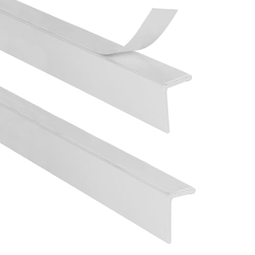 SXEVZOO 2 Stück Lichtschutzleisten Für Fensterrollos Schwarz Weiß, Selbstklebend L-förmig Verdunkelungsrollos Seitenschienen, PVC Blockierstreifen Für Schlafzimmer(White 2pcs,75cm) von SXEVZOO