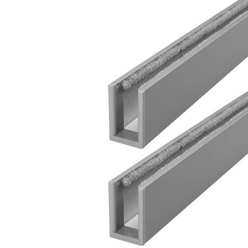 SXEVZOO 2 Stück Lichtschutzstreifen In U-Form Fensterrollos/Jalousien Verdunkelungsschienen Schlafzimmer Aluminium-Lichtschutzstreifen Mit Schrauben(Gray 2pcs,125cm/49.2in) von SXEVZOO