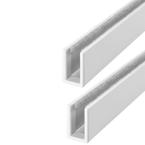 SXEVZOO 2 Stück Lichtschutzstreifen In U-Form Fensterrollos/Jalousien Verdunkelungsschienen Schlafzimmer Aluminium-Lichtschutzstreifen Mit Schrauben(White 2pcs,50cm/19.7in) von SXEVZOO