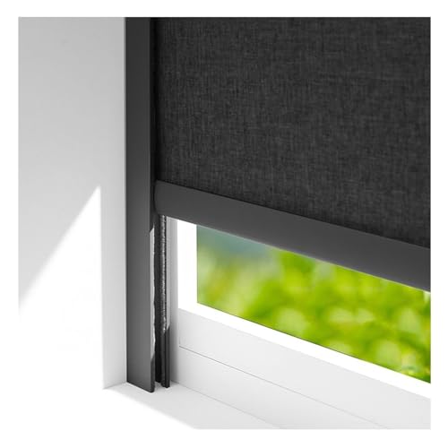 SXEVZOO 2er-Pack Lichtschutzstreifen Aus Aluminiumlegierung U-förmig Verdunkelungsrollo-Seitenschienen, Lichtspaltblocker Für Schlafzimmer Jalousien Und Rollos(Black 2pcs,140cm/55.1in) von SXEVZOO