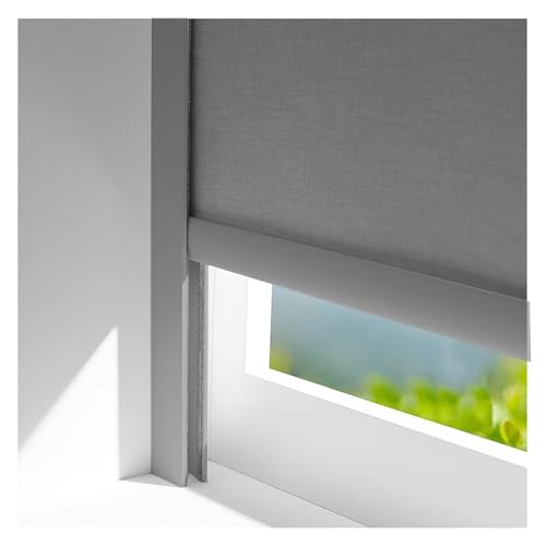 SXEVZOO 2er-Pack Lichtschutzstreifen Aus Aluminiumlegierung U-förmig Verdunkelungsrollo-Seitenschienen, Lichtspaltblocker Für Schlafzimmer Jalousien Und Rollos(Gray 2pcs,85cm/33.5in) von SXEVZOO