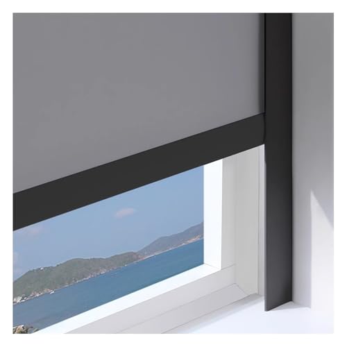 SXEVZOO 2er-Pack Lichtschutzstreifen Für Fenster L-Form, Selbstklebend Lichtblocker An Den Seiten Von Verdunkelungsrollos, PVC Verdunkelungsrollo-Seitenschienen(Black 2pcs,95cm) von SXEVZOO