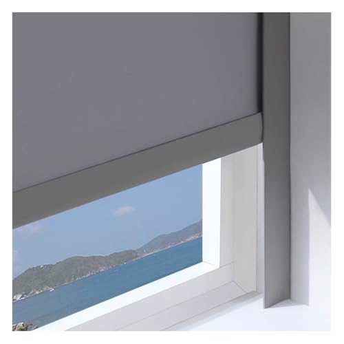 SXEVZOO 2er-Pack Lichtschutzstreifen Für Fenster L-Form, Selbstklebend Lichtblocker An Den Seiten Von Verdunkelungsrollos, PVC Verdunkelungsrollo-Seitenschienen(Gray 2pcs,80cm) von SXEVZOO