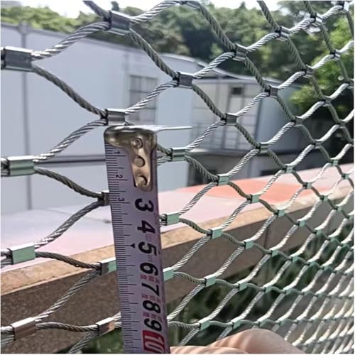 SXEVZOO 304 Edelstahl Anti-Fall Seilnetz 3cm/1.5mm Flexibel X-Typ Stahldrahtgeflecht Zaun Für Treppe Garten Vogelhaus Bauernhof Balkon Sicherheitsgeflecht(3x10m) von SXEVZOO