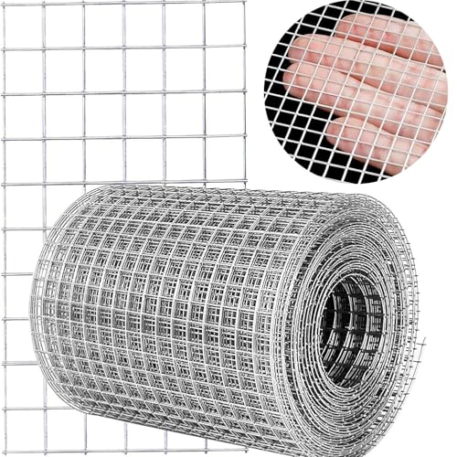SXEVZOO 304 Edelstahl-Drahtgewebe – 12x12mm Geschweißtes Drahtgeflecht Unterstützt Geflügelnetzkäfigzäune, Hält Die Tiere Fern, Schützt Neue Pflanzen(0.7x20m) von SXEVZOO