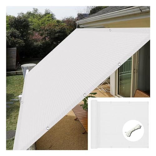 SXEVZOO 95% Shade Cloth Courtyard Sun Shade Sail 2.5x3m/3.5x4m/4.5x5m HDPE Shading Net Easy Setting Outdoor Patio and Garden Canopy 220g/m² (Color : White, Size : 2.5x6m) von SXEVZOO