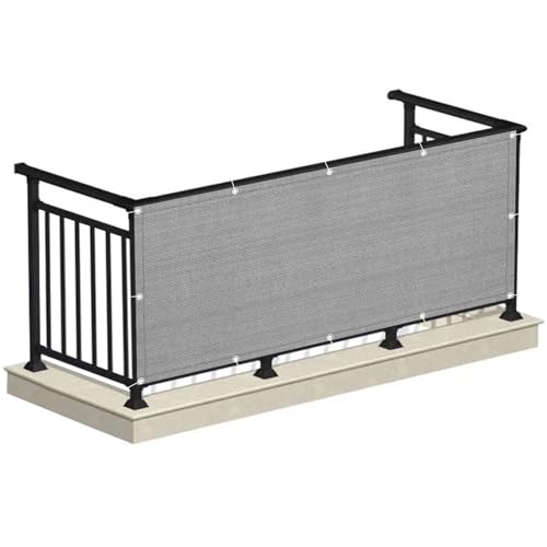 SXEVZOO Balkonsichtschutz Höhe 85cm Balkonverkleidung Wind Und UV-Schutz HDPE Draußen Zaun Abschirmung Netz für Terrassen Garten Hinterhof Umspannung (Color : Grey, Size : 85x700cm) von SXEVZOO