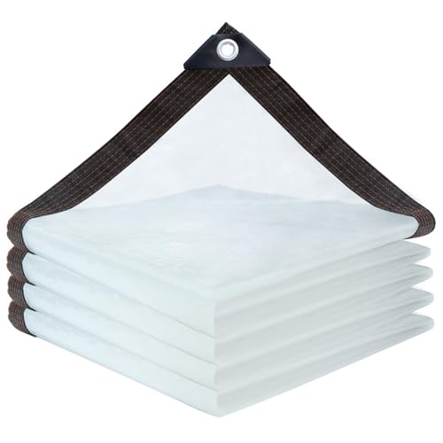 SXEVZOO Breite 2m 2,5m 3m 3,5m Transparente Plane mit Ösen, Außen Schwerlast PE Wasserdicht Durchsichtig Plane für Veranda, Garten, Kaninchenstall(2.5x3.5m) von SXEVZOO