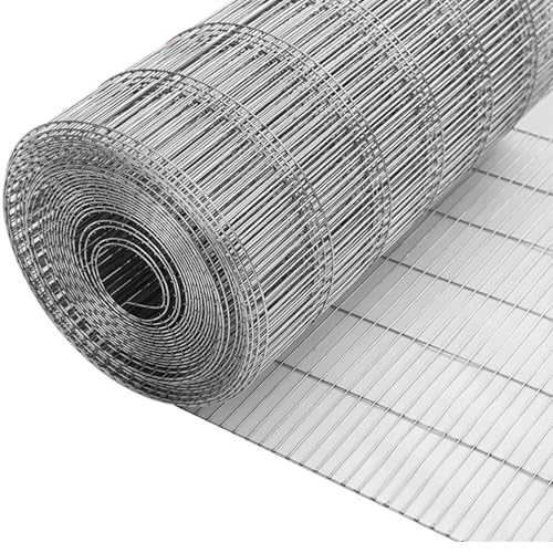 SXEVZOO Drahtgitter Verzinkt Metallgitter Rolle, 1x10cm Maschenweite, Geschweißter Drahtzaun, Volierendraht, Für Garten & Tierhaltung, Maschendrahtzaun, Hasengitter, Hühnerzaun(0.4x6m) von SXEVZOO