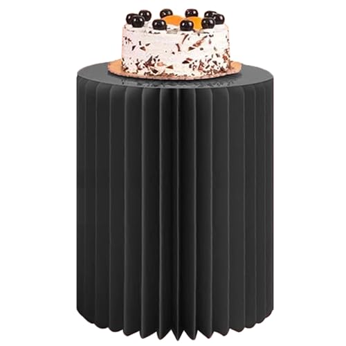 SXEVZOO Faltbar Zylinder-Sockelständer Für Partys, Satz 1/2 Papier Rund Torte Display-Zylinder-Tische, Für Feierlichkeiten Tafelaufsätze - Durchmesser 28cm(Black,28x58cmx1pcs) von SXEVZOO