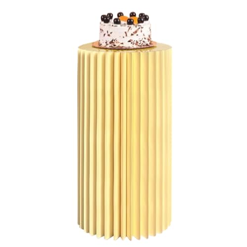 SXEVZOO Faltbar Zylinder-Sockelständer Für Partys, Satz 1/2 Papier Rund Torte Display-Zylinder-Tische, Für Feierlichkeiten Tafelaufsätze - Durchmesser 28cm(Champagne,28x78cmx1pcs) von SXEVZOO