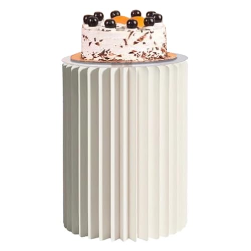 SXEVZOO Faltbar Zylinder-Sockelständer Für Partys, Satz 1/2 Papier Rund Torte Display-Zylinder-Tische, Für Feierlichkeiten Tafelaufsätze - Durchmesser 28cm(Cream White,28x58cmx1pcs) von SXEVZOO