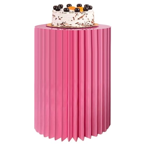 SXEVZOO Faltbar Zylinder-Sockelständer Für Partys, Satz 1/2 Papier Rund Torte Display-Zylinder-Tische, Für Feierlichkeiten Tafelaufsätze - Durchmesser 28cm(Pink,28x58cmx1pcs) von SXEVZOO