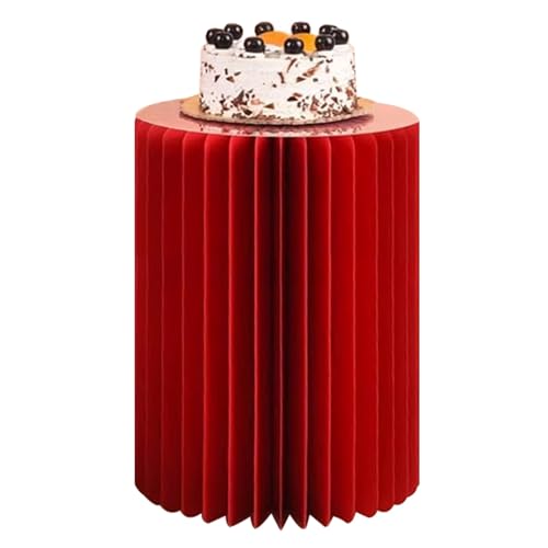 SXEVZOO Faltbar Zylinder-Sockelständer Für Partys, Satz 1/2 Papier Rund Torte Display-Zylinder-Tische, Für Feierlichkeiten Tafelaufsätze - Durchmesser 28cm(Red,28x58cmx1pcs) von SXEVZOO