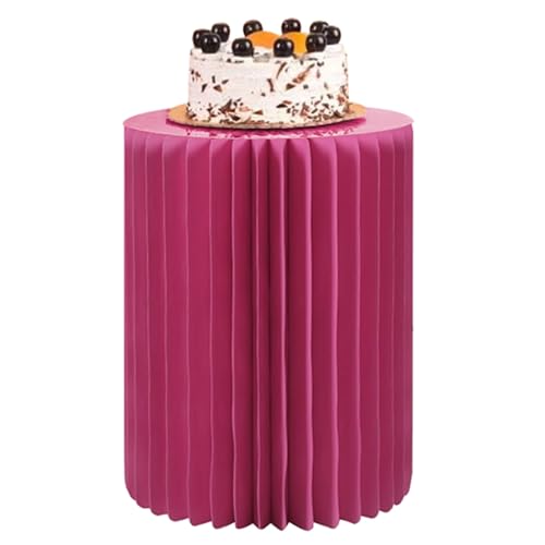 SXEVZOO Faltbar Zylinder-Sockelständer Für Partys, Satz 1/2 Papier Rund Torte Display-Zylinder-Tische, Für Feierlichkeiten Tafelaufsätze - Durchmesser 28cm(Rose red,28x58cmx1pcs) von SXEVZOO