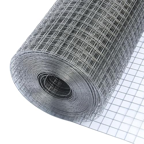 SXEVZOO Geschweißter Drahtzaun, 20mm (4/5 Zoll) Gartenschutzbarriere, Leicht Zu Schneiden Zaunrolle Für Hühner & Hunde, Metalldrahtzaun Für Gartengemüse(0.6x25m) von SXEVZOO