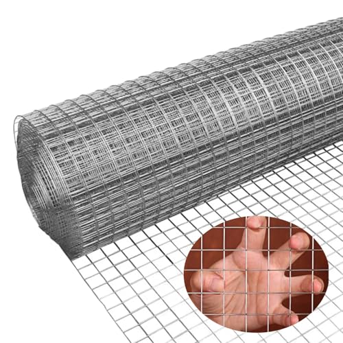 SXEVZOO Geschweißter Drahtzaun, 20mm (4/5 Zoll) Gartenschutzbarriere, Leicht Zu Schneiden Zaunrolle Für Hühner & Hunde, Metalldrahtzaun Für Gartengemüse(0.6x26m) von SXEVZOO
