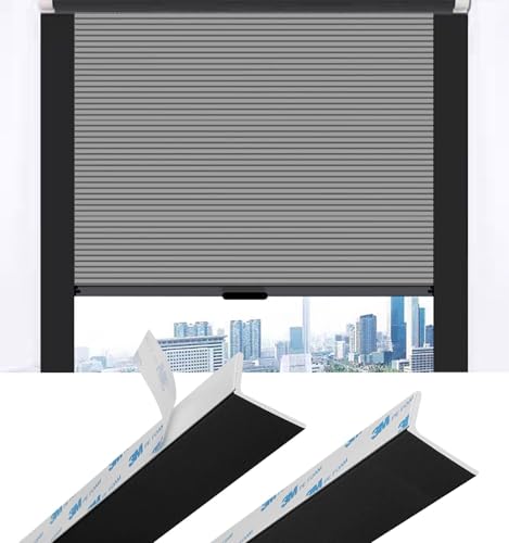 SXEVZOO PVC Lichtspaltblocker Selbstklebend, 100% Verdunkelungslichtblocker Seitenschienen Für Zuhause Schlafzimmer Kinderzimmer(Black 2pcs,65cm) von SXEVZOO