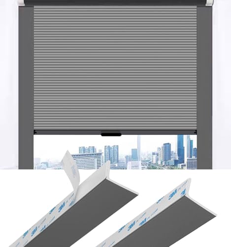 SXEVZOO PVC Lichtspaltblocker Selbstklebend, 100% Verdunkelungslichtblocker Seitenschienen Für Zuhause Schlafzimmer Kinderzimmer(Gray 2pcs,130cm) von SXEVZOO