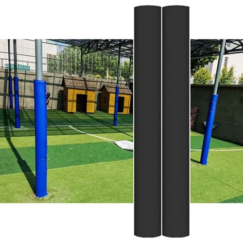SXEVZOO Runde Stangenpolster 2er-Pack 71 Zoll, Wasserdichter Schaumstoff Umwickelbare Basketball-Polster, Für Outdoor-/Hallenplätze, Garagen, Kellerstangenabdeckung(Black,6cm/2.4" Pole) von SXEVZOO