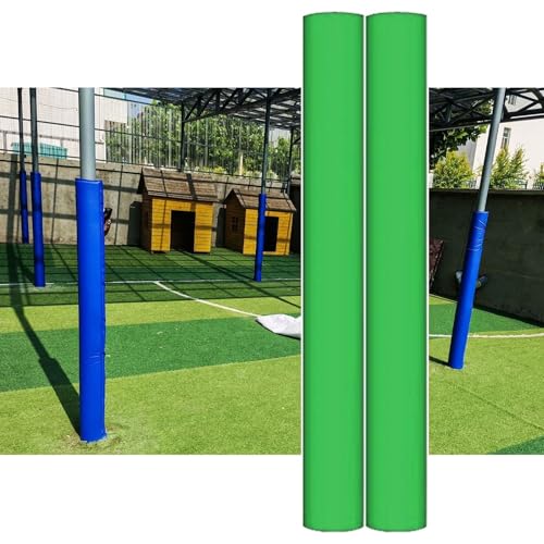SXEVZOO Runde Stangenpolster 2er-Pack 71 Zoll, Wasserdichter Schaumstoff Umwickelbare Basketball-Polster, Für Outdoor-/Hallenplätze, Garagen, Kellerstangenabdeckung(Green,10cm/3.9" Pole) von SXEVZOO