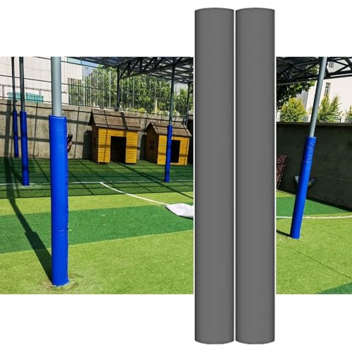SXEVZOO Runde Stangenpolster 2er-Pack 71 Zoll, Wasserdichter Schaumstoff Umwickelbare Basketball-Polster, Für Outdoor-/Hallenplätze, Garagen, Kellerstangenabdeckung(Grey,12cm/4.7" Pole) von SXEVZOO