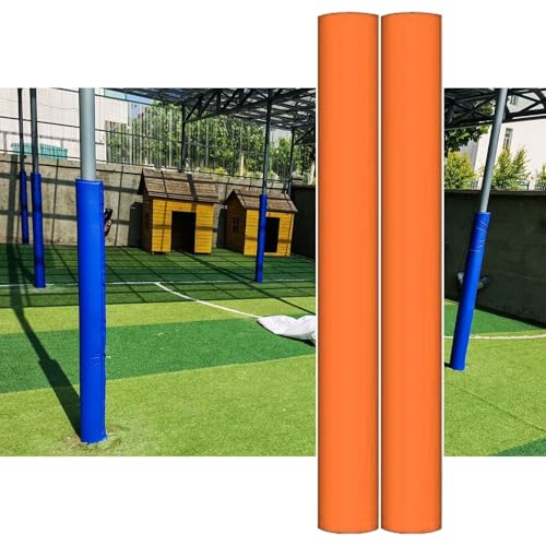 SXEVZOO Runde Stangenpolster 2er-Pack 71 Zoll, Wasserdichter Schaumstoff Umwickelbare Basketball-Polster, Für Outdoor-/Hallenplätze, Garagen, Kellerstangenabdeckung(Orange,15cm/5.9" Pole) von SXEVZOO